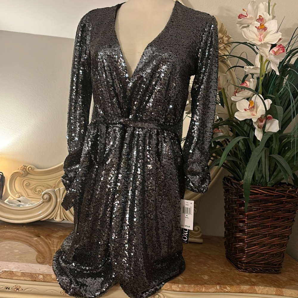 Holiday beautiful dress grey silver